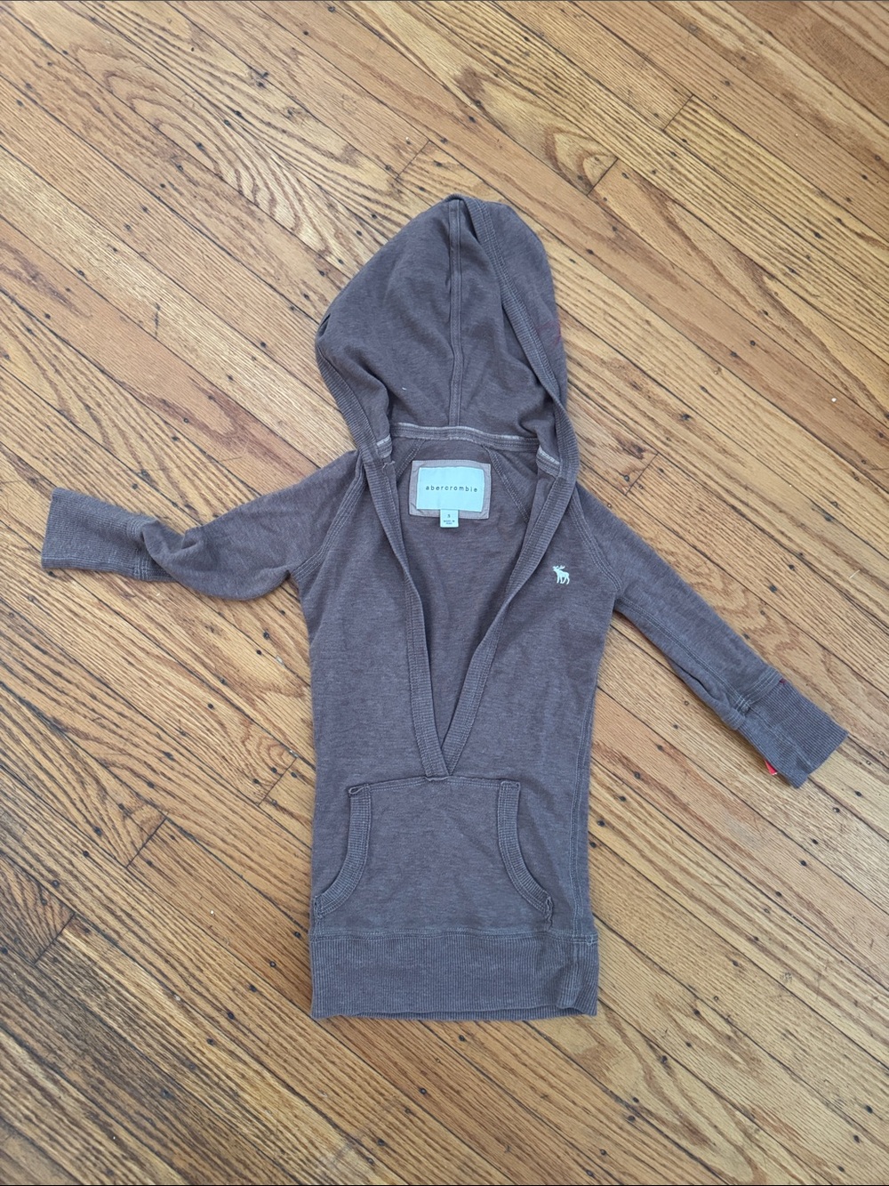 Abercrombie & Fitch y2k brown hooded top small